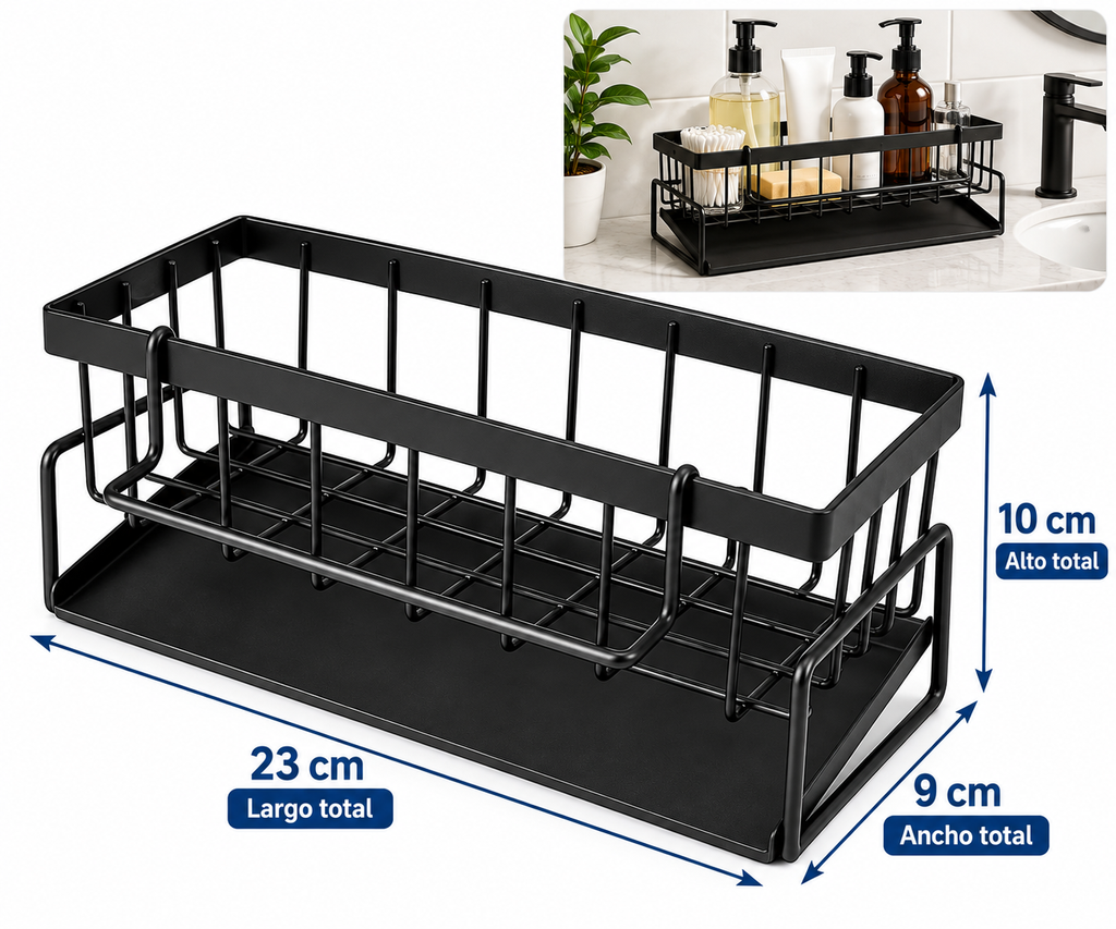 Organizador Escurridor para Grifo de Cocina – Soporte para Esponja y Jabón y Accesorios