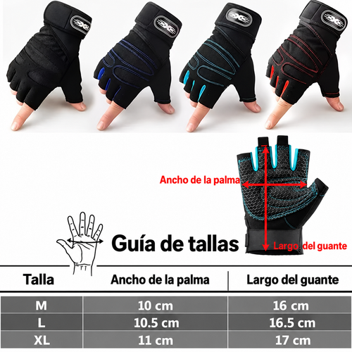 Guantes Deportivos para GYM con Muñequera de Soporte | Unisex.