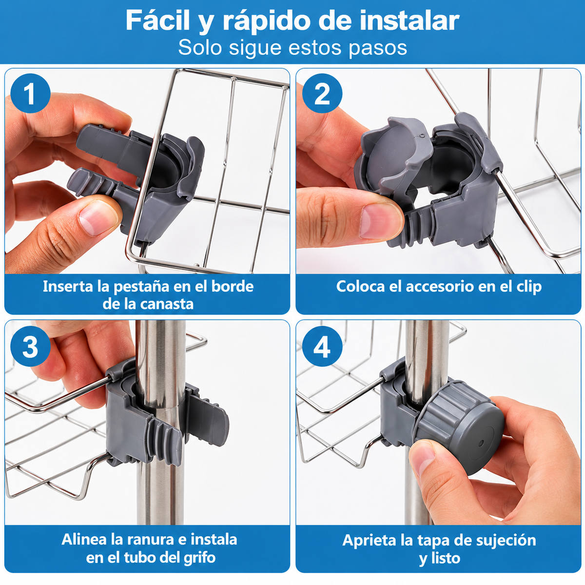 Organizador Escurridor para Grifo de Cocina – Soporte para Esponja y Jabón y Accesorios