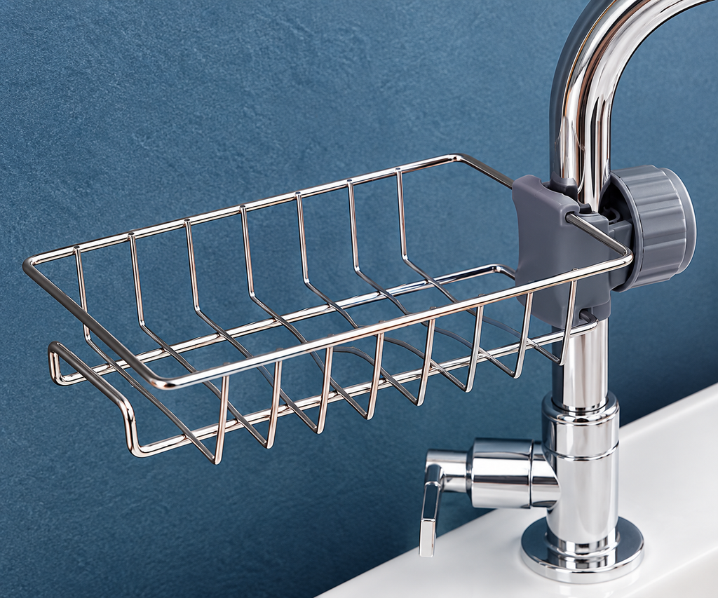 Organizador Escurridor para Grifo de Cocina – Soporte para Esponja y Jabón y Accesorios