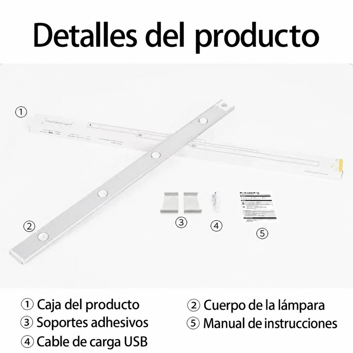 Lámpara LED Recargable con Sensor de Movimiento para Cocina y Clóset – 3 Tonos de Luz