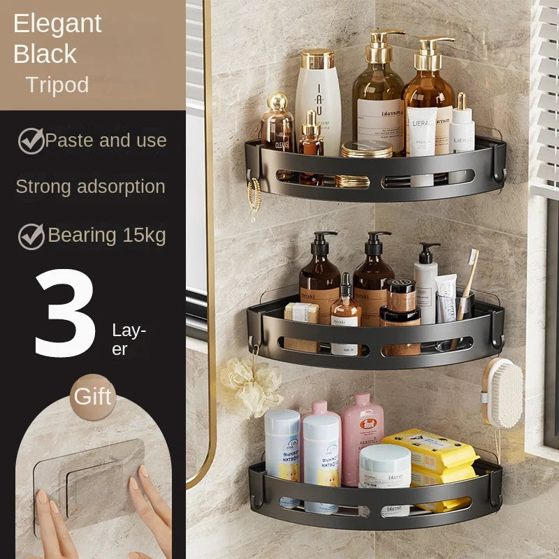 Organizador Esquinero Adhesivo para Baño sin Taladro – 1, 2 o 3 Piezas.