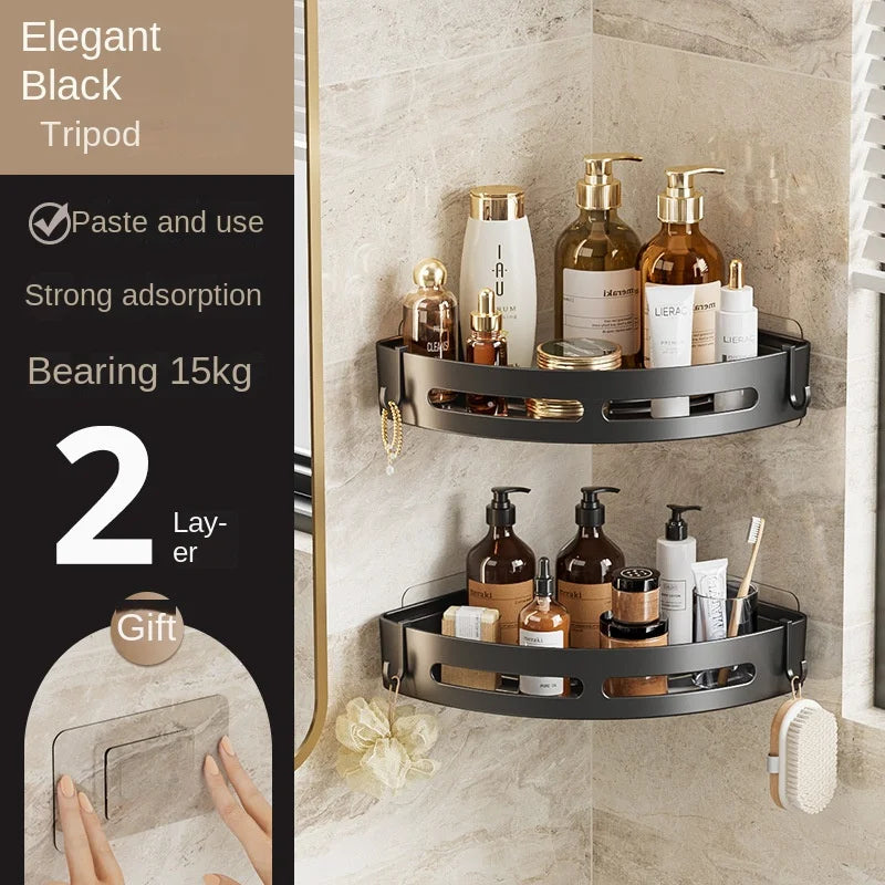 Organizador Esquinero Adhesivo para Baño sin Taladro – 1, 2 o 3 Piezas.