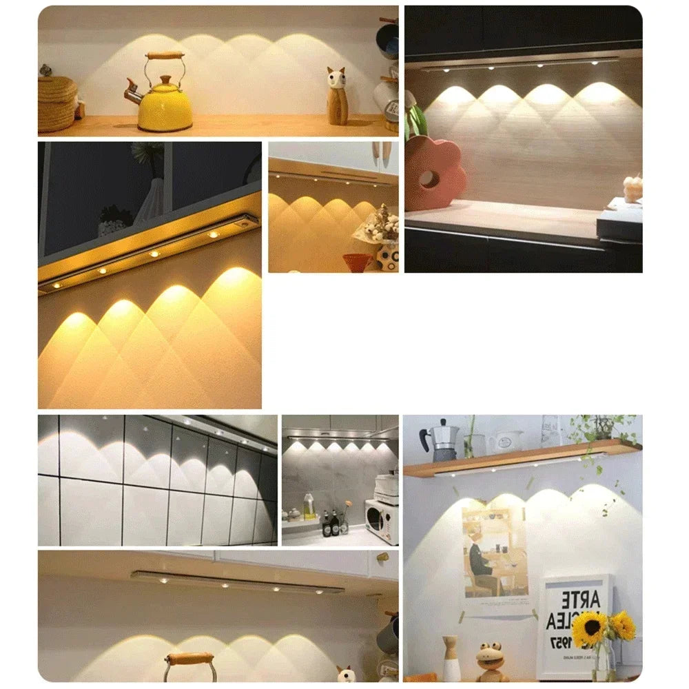 Lámpara LED Recargable con Sensor de Movimiento para Cocina y Clóset – 3 Tonos de Luz