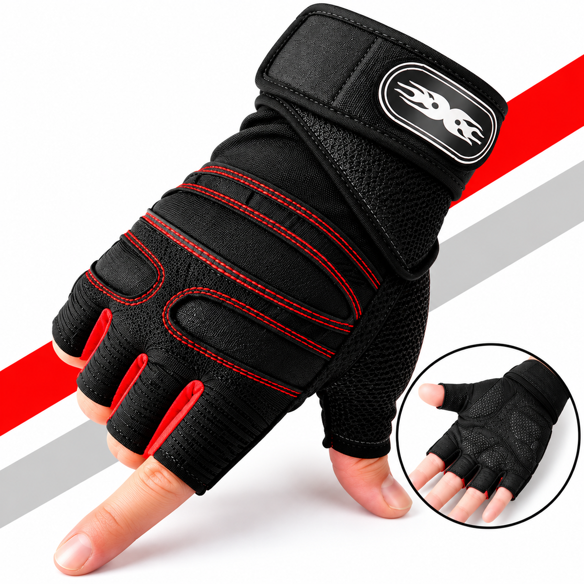 Guantes Deportivos para GYM con Muñequera de Soporte | Unisex.